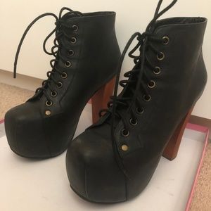 Jeffrey Campbell Black Distressed Lita Heel 4.5